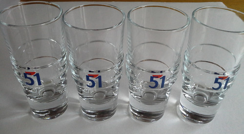 Vier longdrinkgläser pastis - vier, "pastis