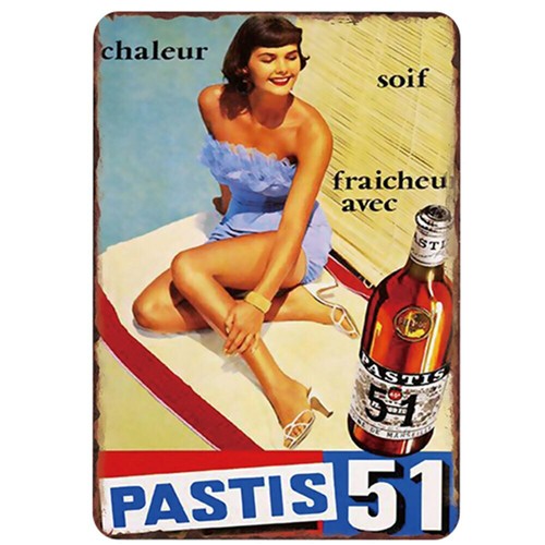 Plaque métal pastis x - pastis, 30