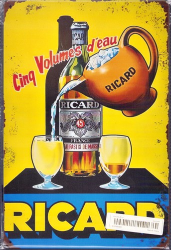 Blechschild ricard retro - blechschild, "ricard"